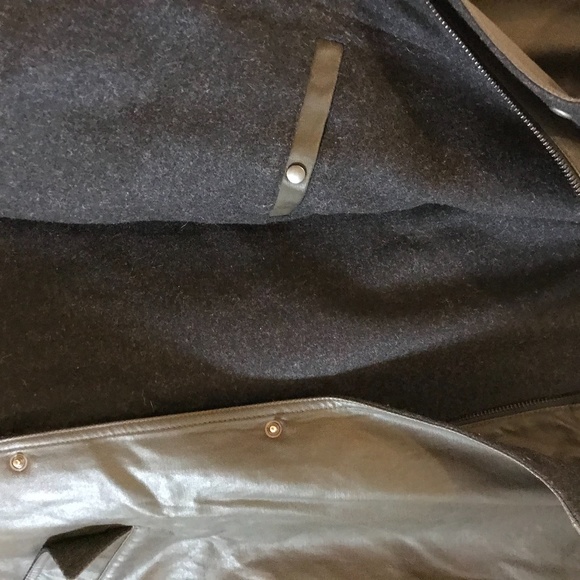 SOLD - M0851 - Canadian Made - Waxed Leather Wool Lined Coat - Picture 6 of 10